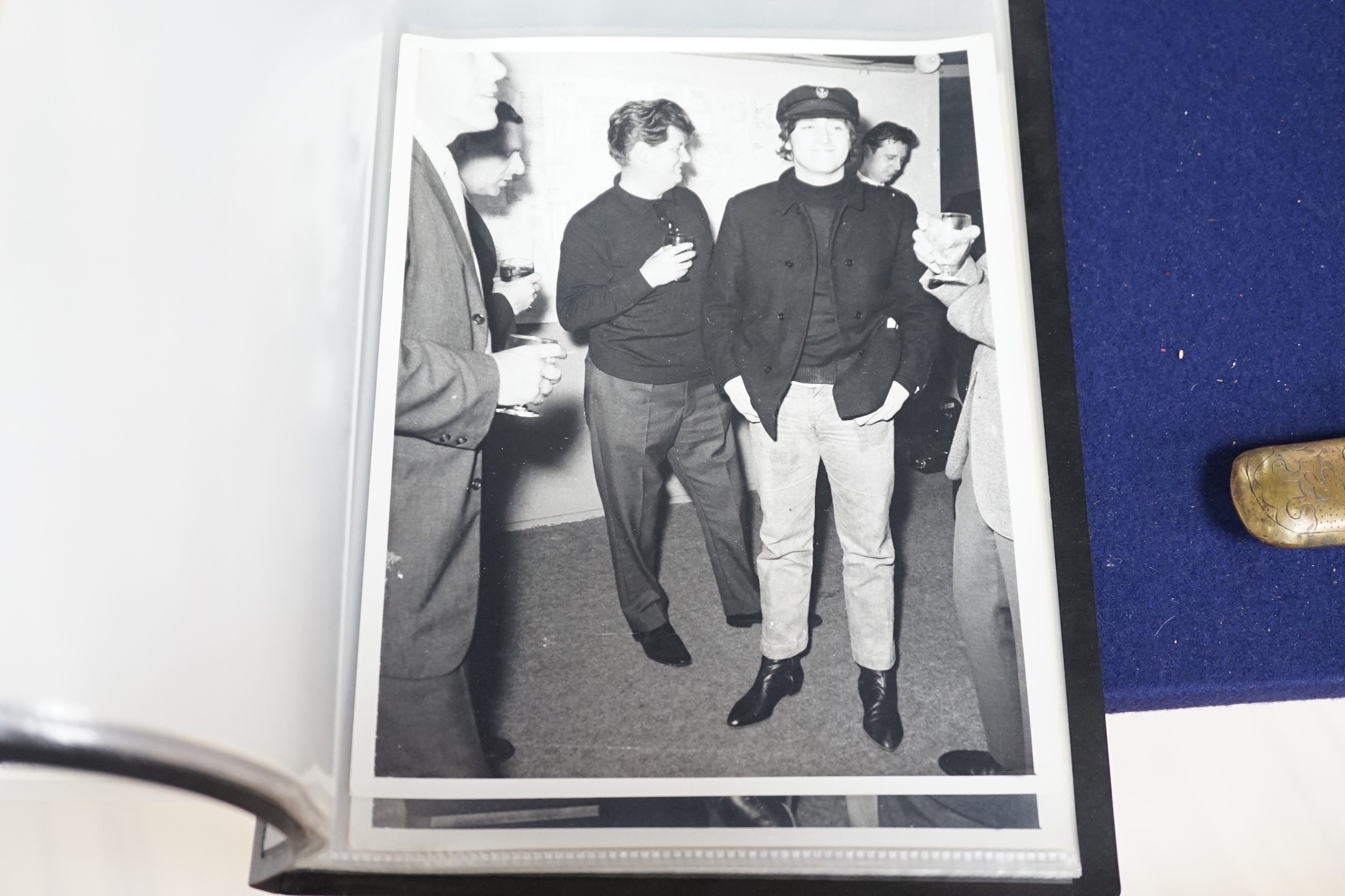 A large collection of black and white photographs relating to The Beatles, approx 45 photographs total